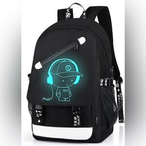 SOLD Anime Luminous Backpack School Daypack/Handbag USB charging port Laptop Bag